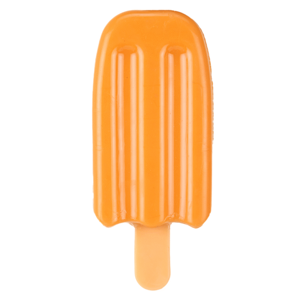 Basil Ice Cream Shaped Cool Lick Silicon Chew Toy for Dogs (Orange) - 15cm