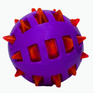 Basil Squeaky Rubber Ball Toy for Dogs - Purple/Red