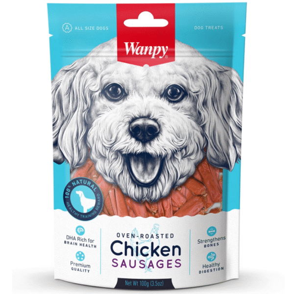 Wanpy Oven Roasted Chicken Sausages Dog Treats - 100g