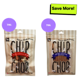 Chip Chops Chicken & Calcium and Chicken & Codfish Bone Dog Treats Combo - 70g+70g