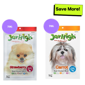 JerHigh Chicken Strawberry and Chicken Carrot Dog Treats Combo - 70g+70g