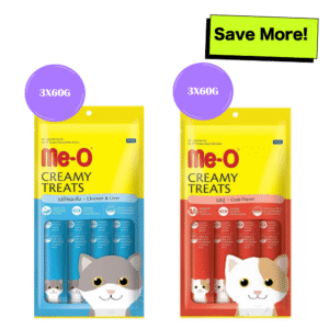 Me O Creamy Crab and Chicken & Liver Cat Treats Combo - 6x60g(24pcs)