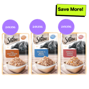 Sheba Skipjack & Salmon Fish, Maguro & Bream and Fish with Sasami Flake Premium Cat Wet Food Combo - 72x35g