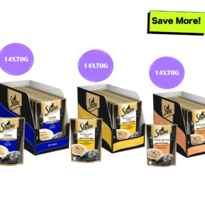 Sheba Chicken Loaf, Chicken With Tuna and Tuna Pumpkin & Carrot In Gravy Rich Premium Adult Fine Cat Wet Food Combo - 42x70g