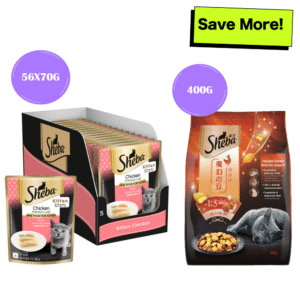 Sheba Chicken Loaf Premium Kitten (2 to 12 Months) Wet Food and Chicken All Life Stage Cat Dry Food Combo - 112x70g + 400g
