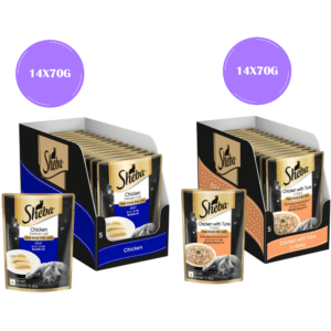 Sheba Chicken Loaf and Chicken With Tuna In Gravy Rich Premium Adult Fine Cat Wet Food Combo - 112x70g