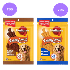 Pedigree Grilled Liver and Chicken & Liver Flavour Tasty Jerky Dog Treat Combo - 2x70g
