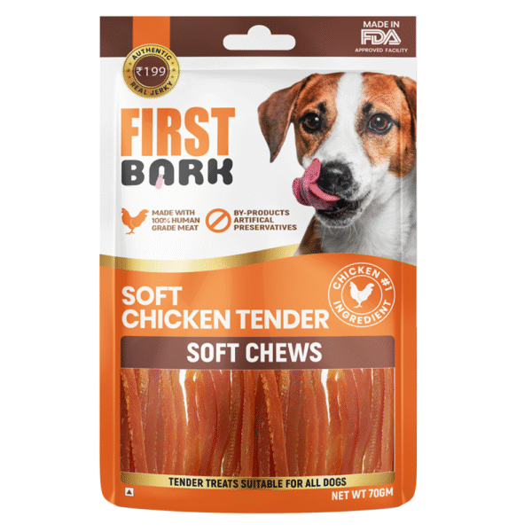 First Bark Soft Chicken Tenders Dog Treats - 3x70g
