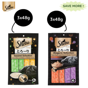 Sheba Tuna Flavor and Tuna & Prawn Maguro and Sheba Chicken & Chicken Whitefish Sasami Melty Premium Treats for Cats Combo - 12x48g (48pcs)