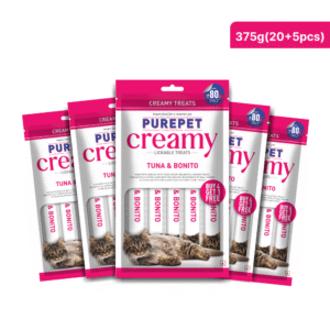 Purepet Tuna and Bonito Lickable Creamy Treats for Cats - 24x15g(24pcs)