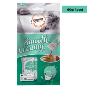Gnawlers Chicken and Liver Flavour Creamy Cat Treats - 3x60g(12pcs)