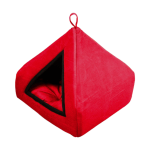 Fluffy's Pawsome Soft Velvet Premium Fabric Bed for Dogs and Cats (Red) - L