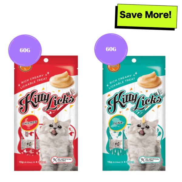 Kitty Licks Chicken Flavour and Tuna Cat Treats Combo - 60g+60g
