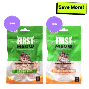 First Meow Salmon Dice and Chicken Sandwich Cat Treat Combo - 40g+40g