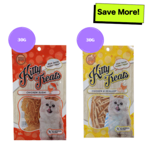 Kitty Treats Chicken Sushi and Chicken with Scallop Flavour Cat Treats Combo - 30g+30g