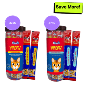 Drools Real Chicken and Tuna & Bunito Creamy Cat Treats Combo - 375g+375g
