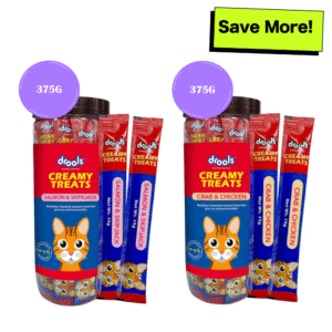Drools Salmon & Skipjack and Crab & Chicken Creamy Cat Treats Combo - 375g+375g