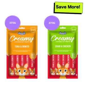 Drools Tuna & Bunito and Crab & Chicken Creamy Cat Treats Combo - 375g+375g
