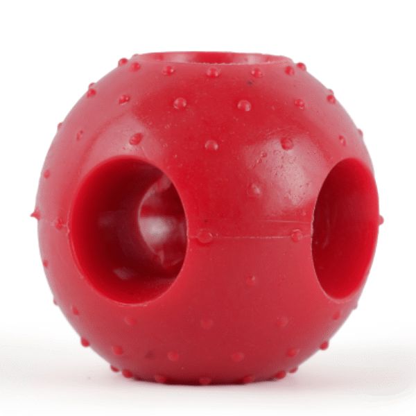 Drools Non Toxic Rubber Hole Ball Teething Toy for Puppies and Dogs | For Aggressive Chewers - 3in