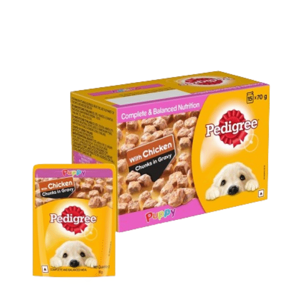 Pedigree Chicken Chunks Gravy Puppy Wet Food - 15x70g