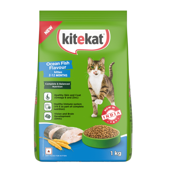 Kitekat Ocean Fish Kitten Dry Food - 5.6kg (2x2.8kg)