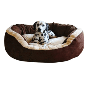 Fluffy's Luxurious Polyester Filled Soft Dual Colour Bed for Dogs and Cats (Brown) - L