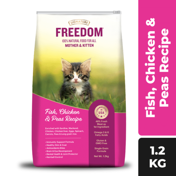 Signature Freedom Fish, Chicken and Peas Recipe Kitten Dry Cat Food - 1.2kg