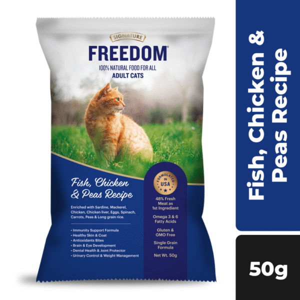 Signature Freedom Fish, Chicken and Peas Recipe Adult Cat Dry Food (50g) - 50g