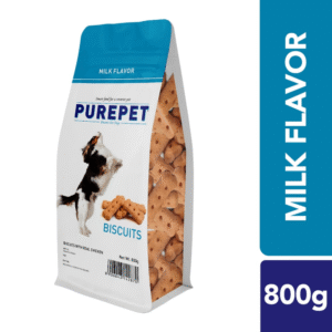 Purepet Milk Flavour Real Chicken Biscuit Dog Treats Pouch - 800g