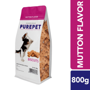 Purepet Mutton Flavour Real Chicken Biscuit Dog Treats Pouch - 800g