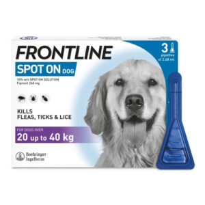 Boehringer Ingelheim Frontline Plus Tick & Flea Spot On for Large Dogs (20kg to 40kg) - 2.68ml x 3 Pipette