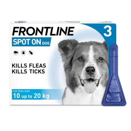 Boehringer Ingelheim Frontline Plus Tick & Flea Spot On for Medium Dogs (10kg to 20kg) - 2.68ml x 3 Pipette