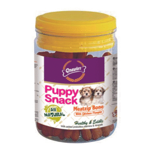 Gnawlers Puppy Snack Meatzip Bone Chicken Flavoured Dog Treats (Jar) - 180g