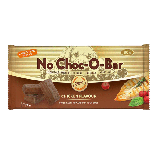 Gnawlers Chicken Flavor No Choc O Bar Dog Treats - 3x80g