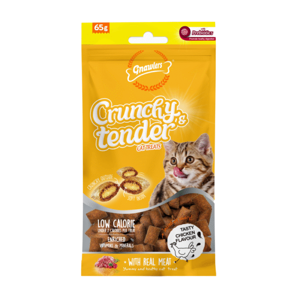 Gnawlers Crunchy Chicken Tender Cat Treats - 65g
