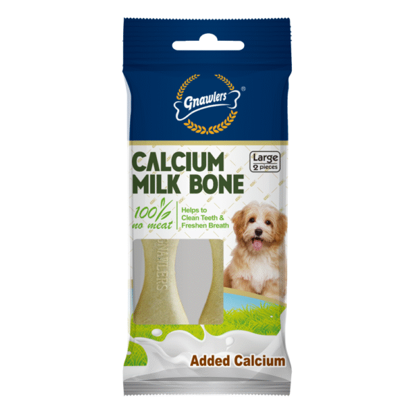 Gnawlers Calcium Milk Bone 2in1 Dog Treats - 110g