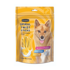 Goodies Milk & Cheese Spiral Twist Stick Dog Treats - 2x450g