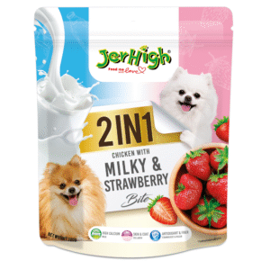 JerHigh 2in1 Milky & Strawberry Bite Dog Treats - 2x380g