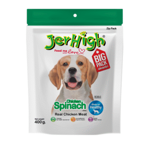 JerHigh Chicken Spinach Stick Dog Treats (400g) - 2x400g
