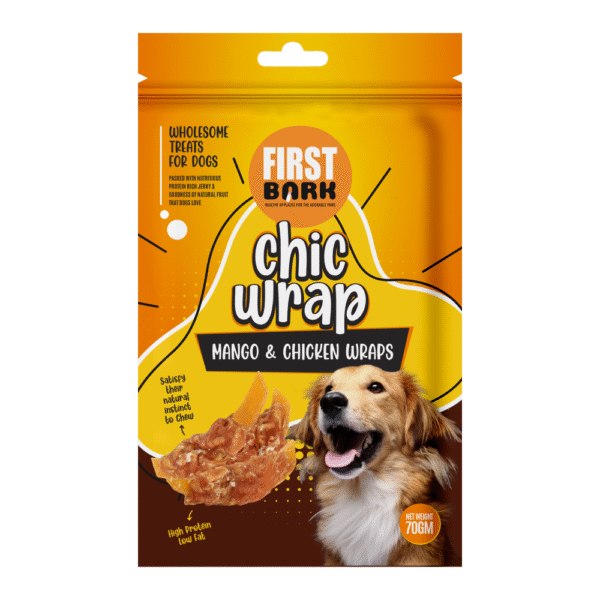 First Bark Mango & Chicken Wrap Dog Treats - 2x70g