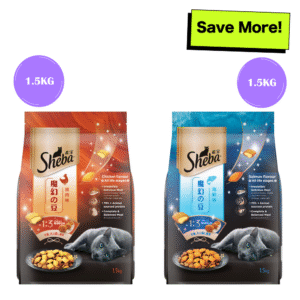 Sheba Salmon Flavour and Chicken Flavour Irresistible All Life Stage Cat Dry Food Combo - 1.5kg+1.5kg
