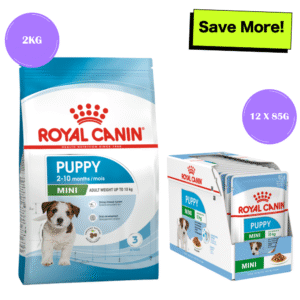 Royal Canin Mini Puppy Dog Dry and Wet Food Combo - 2kg(Dry)+12x85g(Wet)