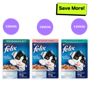 Purina Felix Mackerel, Salmon and Tuna with Jelly Adult Cat Wet Food Combo - 36x85g