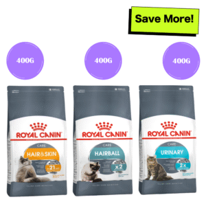Royal Canin Hair & Skin, Hairball and Urinary Care Adult Cat Dry Food Combo - 3x400g