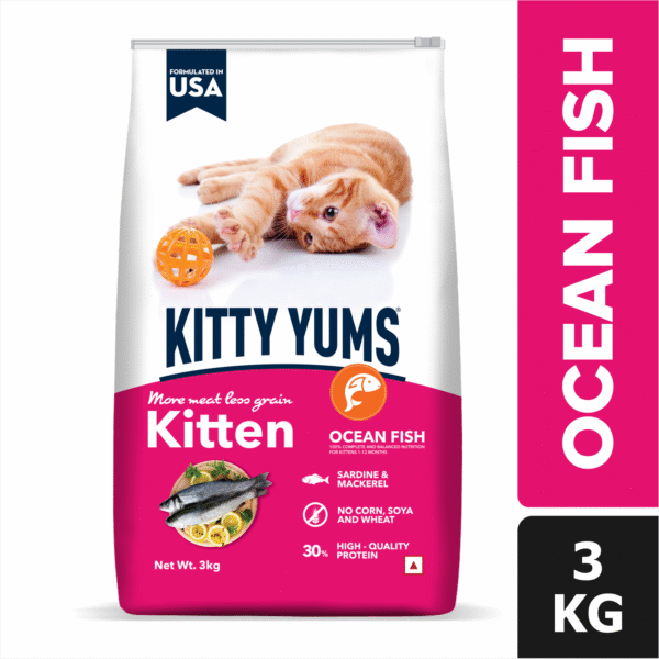 Kitty Yums Ocean Fish Kitten (1 to 12 Months) Cat Dry Food - 1.2kg