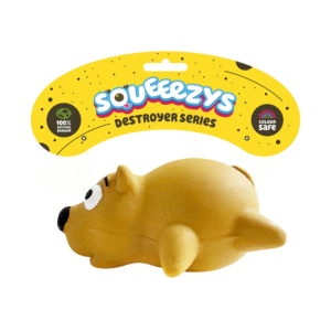 Squeeezys Latex Little Bear Squeaky Chew Toy for Dogs (Brown) - 11.5x9cm