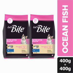 Let's Bite Active Kitten Ocean Fish Cat Dry Food (Buy 1 Get 1 Free) - 1kg+1kg