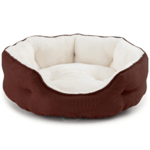 Fluffy's Pawsome Round Washable Bed for Dogs and Cats (Brown) - 2XL