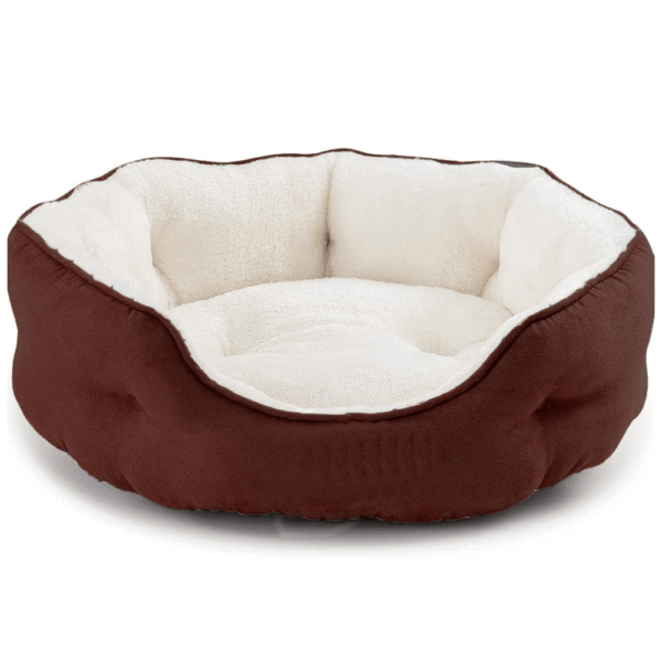 Fluffy's Pawsome Round Washable Bed for Dogs and Cats (Brown) - XL