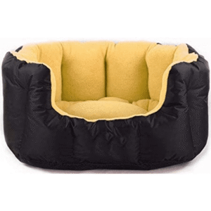 Fluffy's Pawsome Reversable Dual Color Ultra Soft Ethnic desingner Bed for Dogs and Cats (Beige & Black) - L